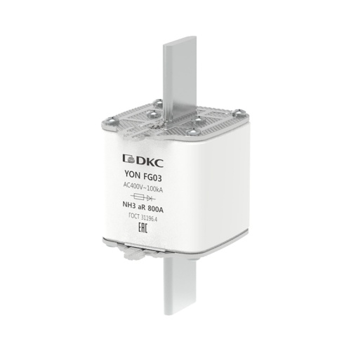 Предохранитель YON ножевого типа FG3 800А 400V характеристика aR | код 1FG03-0800-400V-AR | DKC