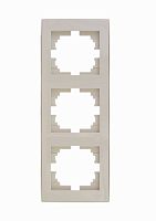 Рамка RAIN тройная вертикальная крем с боковой вставкой | код 703-0303-153 | Lezard