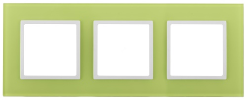 Рамка на 3 поста, стекло, Эра Elegance, лайм+бел, 14-5103-26 | код Б0034516 | ЭРА