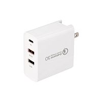 Сетевое зарядное устройство для iPhone/iPad REXANT 2xUSB+USB Type-С, переходник + адаптер, 48W белое | код 18-2214 | REXANT