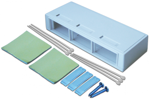 Коробка настенная на 3 модульные вставки, белая | код LAN-MB-M6-WH | LANMASTER