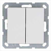 Переключатель 2-клавишный перекрестный 10А. 250В. цвет белый глянцевый | код G3014W | Jasmart