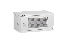 Настенный разборный шкаф TLK 19, 6U, перфорированная дверь, Ш600хВ303хГ450мм, 1 пара монтажных направляющих, серый | код TWI-066045-P-GY | TLK