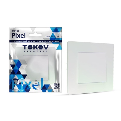 Выключатель 1-кл. СП Pixel 10А IP20 в сборе перламутр. | код TKE-PX-V1F-C04 | TOKOV ELECTRIC