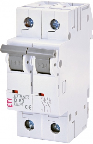 Авт. выключатель ETIMAT P6 2p D63 | код 1900256 | ETI