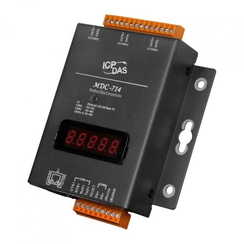 MDC-714 CR Modbus data concentrator with 1x Ethernet and 1 x RS-232, 4 x RS-485 (RoHS) | код 00-06103992 | ICP DAS