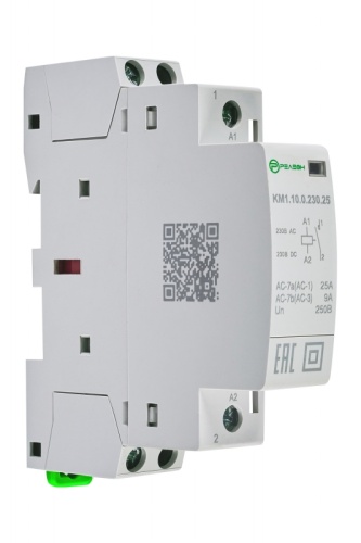 KM1.10.0.230.25 Модульный контактор 1НО контакт 25А (~/= 230В AC/DC) | код KM110023025 | РЕЛЕОН