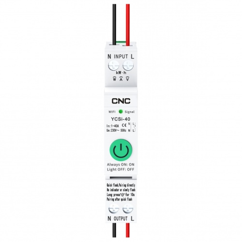 Интелектуальный выключатель YCSi-40ZJP 1P+N 40A | код A033760 | CNC