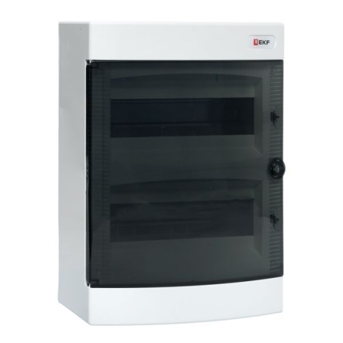 Щит распределительный навесной Unix прозрачная дверь 2х12 (24) модулей 361x287x112 IP40 | код ux-2x12-n | EKF фото 2