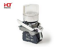 Переключатель XB4-BK3165 на 3 положения белыйс подсветкой с фиксацией 1NO+1NC, 24V AC/DC, IP65 HLT | код 085-14-226 | HLT