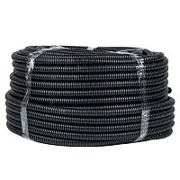 Труба гофр, ПНД тяжелая с протяжкой d25 мм (75 м) черная-Plast | код tpnd-25-t | EKF