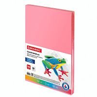 Бумага цветная BRAUBERG, А4, 80 г/м2, 100 л., медиум, розовая, для офисной техники, 112455 | код 112455 | BRAUBERG