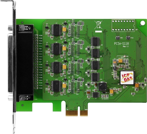 PCIe-S118 CR PCI Express, Serial Communication card with 8 RS-232 ports (RoHS)Includes one CA-PC62M D-Sub connector. | код 00-06104005 | ICP DAS