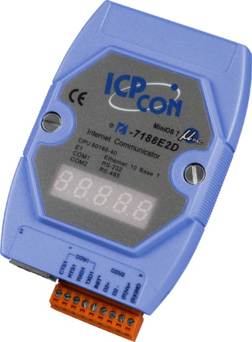I-7188E2D CR Internet Communication Controller with one Ethernet port,one RS-232 port and RS-485 port | код 00-01157178 | ICP DAS