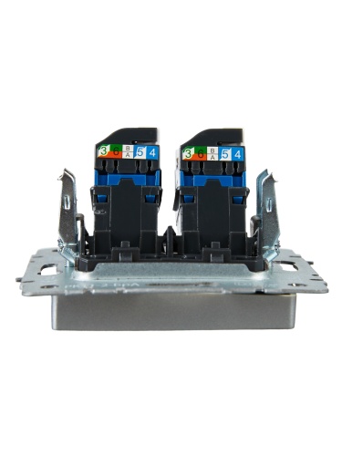 BRITE Роз. комп. 2-ая RJ45 кат.6 РК11-2-БрА алюм. IEK | код BR-K20-2-K47 | IEK фото 6