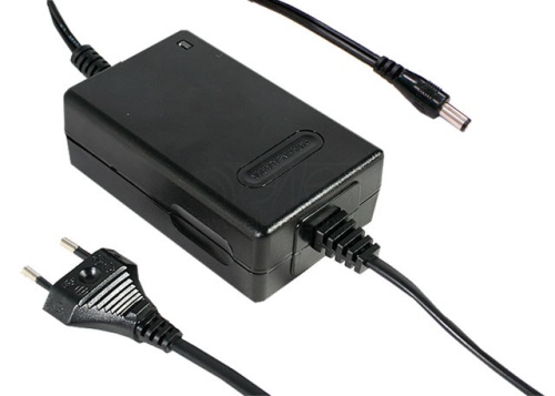 Источник питания AC-DC адаптер 30Вт, с функцией зарядного устройства, вход 90...264В АС 47...63Гц/127...370В DC, выход 28,6В/1,04А, изоляция 3000В АС, 108х67х36мм, 0...50С, евровилка | код GC30E-6P1J | MeanWell