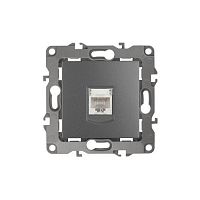 Розетка информационная RJ45, Эра12, графит, 12-3107-12 | код Б0019350 | ЭРА