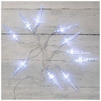 Гирлянда светодиодная "Сосульки" 1.5м 10LED бел. провод прозр. 2хAA (батарейки не в комплекте) | код 303-094 | Neon-Night