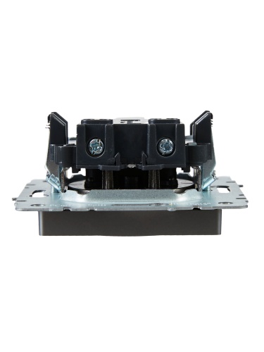 BRITE Розетка 1-местная без заземления без защитных шторок 10А РС10-1-0-БрС сталь | код BR-R10-10-K46 | IEK фото 2