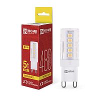 Лампа светодиодная LED-JCD 5Вт 230В G9 3000К 480Лм IN HOME | код 4690612059020 | IN HOME