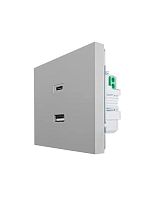 ZIMA Розетка TC+ USB разъем серый матовый LEZARD | код 704-7488-192TC | LEZARD