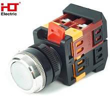 Кнопка ABLFS-22 с подсветкой NO+NC 230В IP40 белый HLT | код 085-07-020 | HLT