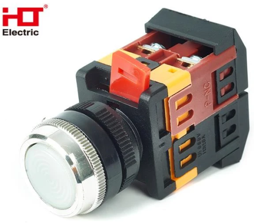 Кнопка ABLFS-22 с подсветкой NO+NC 230В IP40 белый HLT | код 085-07-020 | HLT