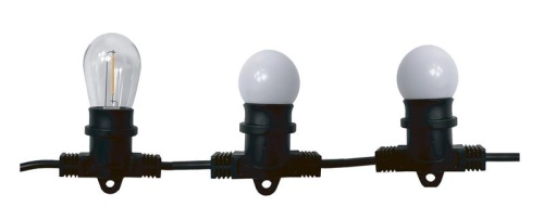 Гирлянда уличная "Белт-лайт" PBL-S20/L06+1.5 Black E27 IP65 6м 20ламп 1.5м шнур соедин. в линию max750Вт (лампы не в компл.; возможно использов. с фитолампами в теплице) Pro JazzWay 5040540A фото 2