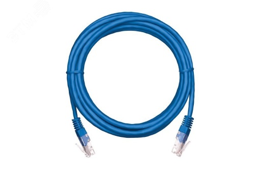Шнур U/UTP 4 пары категория 5e 2хRJ45/8P8C T568B медный PVC синий 1.5м 10шт. | код EC-PC4UD55B-BC-PVC-015-BL-10 | NETLAN