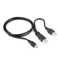 Кабель USB 2.0 Pro Cablexpert CCP-USB22-AM5P-3, 2xAM/miniBM 5P, 0.9м, экран, черный, пакет | код CCP-USB22-AM5P-3 | Cablexpert