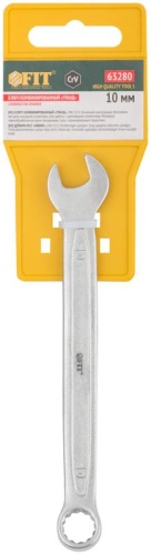 Ключ комбинированный усиленный ''Гранд'', CrV, холодный штамп 10 мм | код 63280 | FIT фото 3 Ключ комбинированный усиленный ''Гранд'', CrV, холодный штамп 10 мм | код 63280 | FIT фото 3