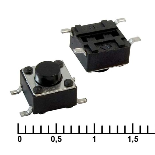 Тактовая кнопка RUICHI IT-1102WA, 6x6x5 мм, OFF-(ON), 50 мА, 12 В, 100 мОм | код 83349 | Ruichi
