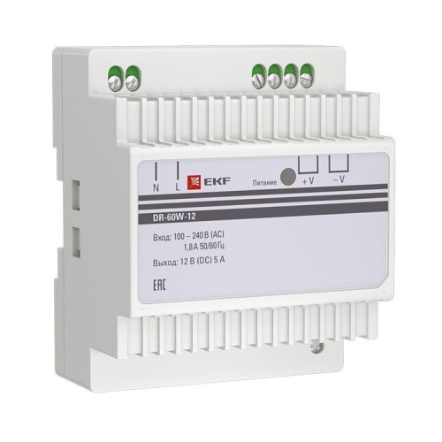 Блок питания 12В DR-60W-12 PROxima | код dr-60w-12 | EKF