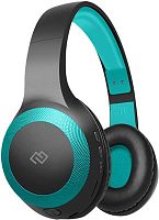 Гарнитура накладные Digma BT-15 черный/голубой беспроводные bluetooth оголовье (BT-15BLB) | код 1892665 | DIGMA
