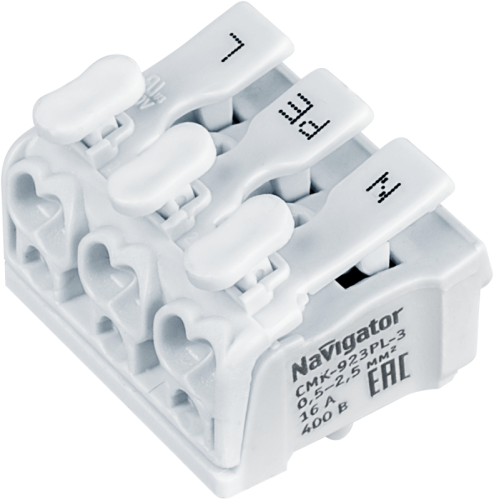 Клемма монтажная 61 072 NTC-CMK-923PL-3 (уп.5шт) Navigator | код 61072 | NAVIGATOR