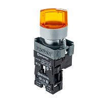 Переключатель с LED подсветкой, 220V AC/DC, желтый, 3 полож. 1NO, фикс., мет. MTB2-BK3563 | код 58226 | MEYERTEC