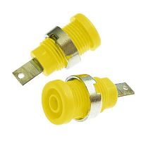 Гнездо RUICHI Z013 4 мм panel jack желтый, на панель под пайку | код 106929 | Ruichi