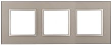 Рамка на 3 поста, стекло, Эра Elegance, шампань+шамп, 14-5103-04 | код Б0034509 | ЭРА