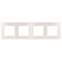 Рамка для розеток и выключателей Серия 12 12-5104-15 на 4 поста, Сатин, перламутр | код Б0052538 | ЭРА
