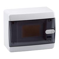 Распределительный шкаф OptiBox P, 6 мод., IP41, навесной, пластик, прозрачная черная дверь | код. 145774 | КЭАЗ