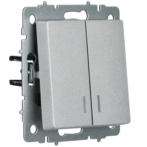 BRITE Выключ. 2-кл. с инд. отел. 10А ВС10-2-9-БрА алюм. IEK | код BR-V20-2-10-K47 | IEK фото 3