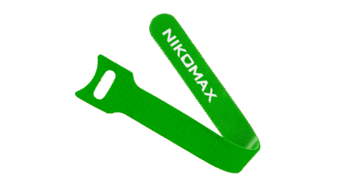 Стяжка-липучка NIKOMAX с мягкой пряжкой, 150х12мм, для пучков до 35мм, зеленая, уп-ка 10шт. | код NMC-CTV150-12-SB-GN-10 | NIKOMAX