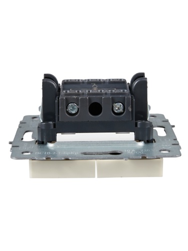 BRITE Выключатель 2-клавишный с индикацией 10А ВС10-2-1-БрКр бежевый | код BR-V20-1-10-K10 | IEK фото 3