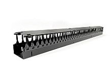 Hyperline CMF-OR-37U-150x106-C-RAL9005 Вертикальный кабельный организатор 37U для стоек ORK2A, ORL1, ширина 150мм, объединение в ряды, высота пальцев 106мм с крышками, черный | код 497370 | Hyperline