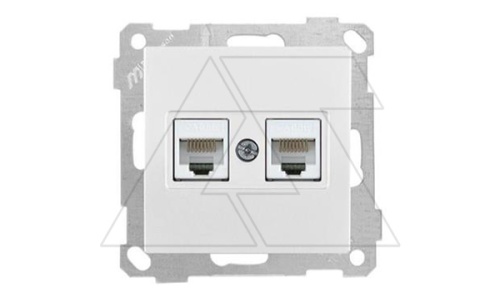 21 - Розетка 2хRJ-45 кат. 5e UTP, белая | код 2100-138-0101 | Mutlusan