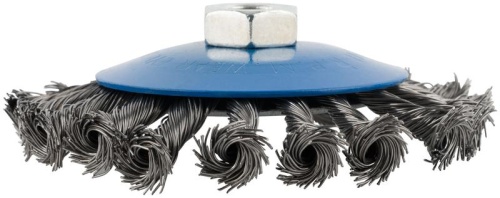Кордщетка, тип ''колесо'' с наклоном, гайка М14, стальная витая проволока 115 мм | код 38937М | FIT фото 4