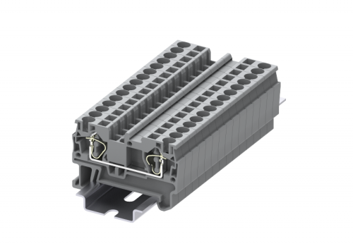 TC4-2-GY Клемма TC 1-1 проходная пружин., сеч.4мм2, сер., шт | код TC4-2-GY| SUPU