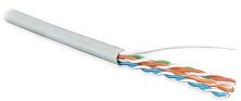 Кабель витая пара неэкран. U/UTP категория 5e 4 пары (24 AWG) одножильный (solid) LSZH нг(С)-HF серый, Hyperline UUTP4-C5E-S24-IN-LSZH-GY-100 (100 м) | код 273289 | Hyperline
