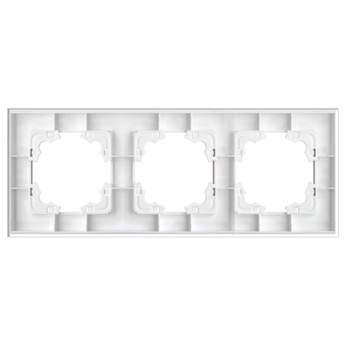 Рамка 3-м Афина стеклянная сл. кость (ivory) UNIVersal 2274 фото 3