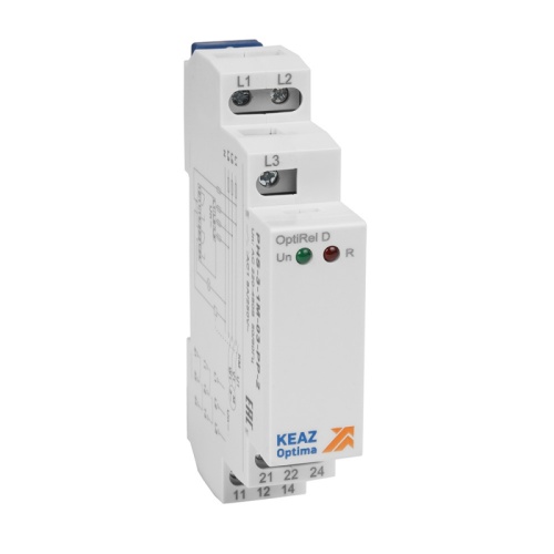 Реле контроля фаз OptiRel D PHS-3-1M-03-PP-2 чередования обрыва фаз 3Ф 2СО | код 331997 | КЭАЗ